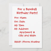 Nehmen Sie sich Ihren Handschuh, Baseball-Geburtst Einladung (Rückseite)