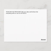 Nehmen Sie sich Zeit für ein inspirierendes Zitat  Postkarte (Rückseite)