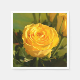 Nehmen Sie sich Zeit, um die gelbe Rose zu riechen Serviette
