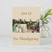 NEHMEN SIE UNS BEI ERNTEDANK (WEIN UND KÄSE-FOTO)  EINLADUNG (Stehend Vorderseite)