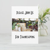 NEHMEN SIE UNS BEI ERNTEDANK (WEIN UND KÄSE-FOTO)  EINLADUNG (Stehend Vorderseite)