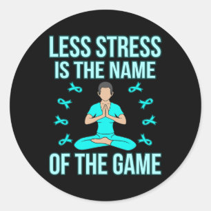 Nehmen Sie weniger Stress Ptsd Awareness Ribbon Su Runder Aufkleber