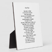 Nehmen Sie Zeit Gedicht Plaque Fotoplatte (Seite)