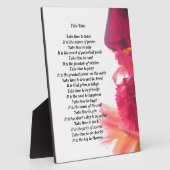 Nehmen Sie Zeit Gedicht Plaque Fotoplatte (Seite)