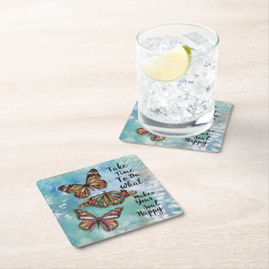 Nehmen Sie Zeit Rechteckiger Pappuntersetzer (Vor Ort)