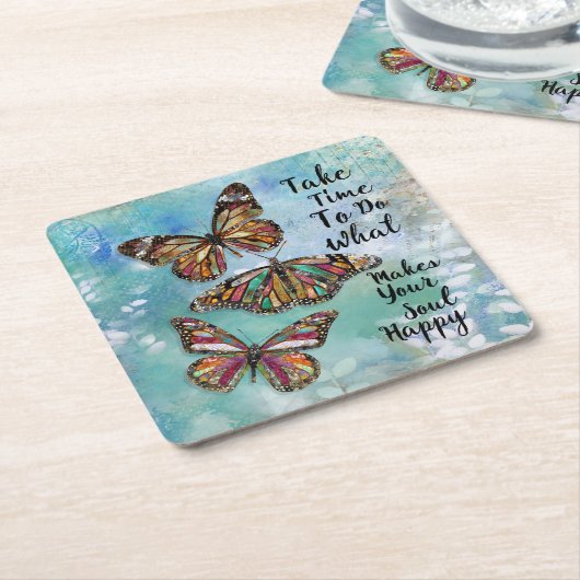 Nehmen Sie Zeit Rechteckiger Pappuntersetzer (angewinkelt)