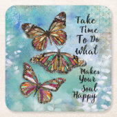 Nehmen Sie Zeit Rechteckiger Pappuntersetzer (Vorderseite)