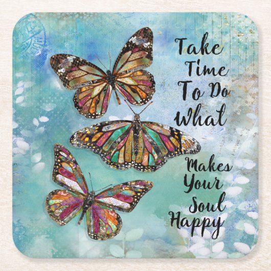 Nehmen Sie Zeit Rechteckiger Pappuntersetzer (Vorderseite)