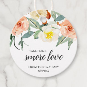 Nehmen Sie Zuhause Smore Liebe Peach Floral Girl B Geschenkanhänger