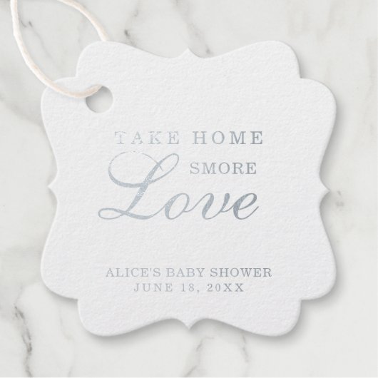 Nehmen Sie Zuhause Smore Liebe Silver Foil Babydus Geschenkanhänger (Vorderseite)