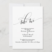 Nehmen Sie zwei elegante weiße, aufgeschobene Hoch Einladung (Vorderseite)