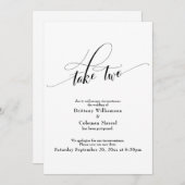 Nehmen Sie zwei elegante weiße, aufgeschobene Hoch Einladung (Vorne/Hinten)