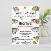 Nehmen wir den Köder Aquarell zum Geburtstag Einladung (Stehend Vorderseite)