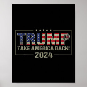 Nehmen wir die amerikanische Fahne Trump 2024 Men  Poster