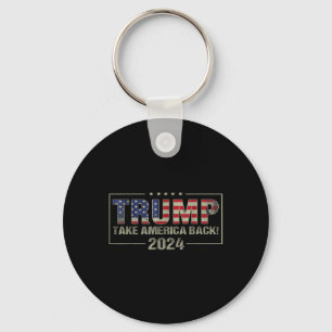 Nehmen wir die amerikanische Fahne Trump 2024 Men  Schlüsselanhänger