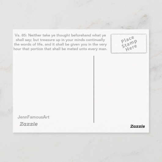 Nehmen wir die Postkarte Lilies D&C (Rückseite)