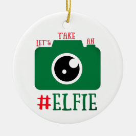 Nehmen wir ein Elfie Santa Cam Weihnachten Keramik Ornament