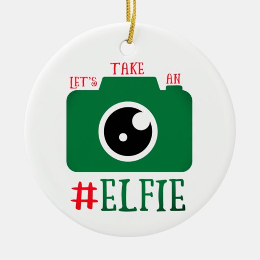 Nehmen wir ein Elfie Santa Cam Weihnachten Keramik Ornament (Vorne)