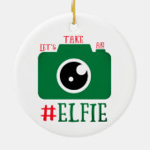 Nehmen wir ein Elfie Santa Cam Weihnachten Keramik Ornament (Hinten)
