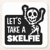 Nehmen wir einen Skelfie-Untersetzer Rechteckiger Pappuntersetzer (Vorderseite)