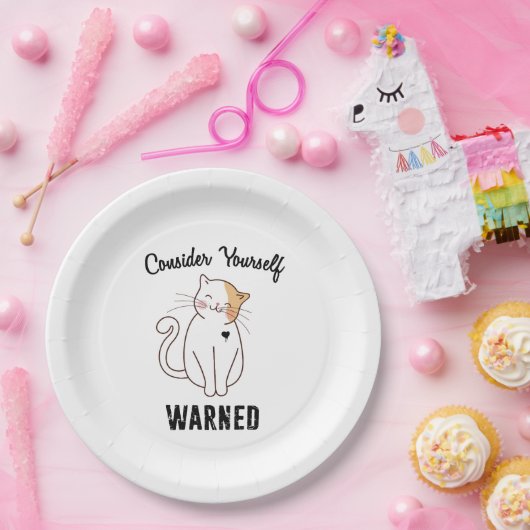 Nehmen wir Ihre selbst gewarnte böse Katze Pappteller (Party)