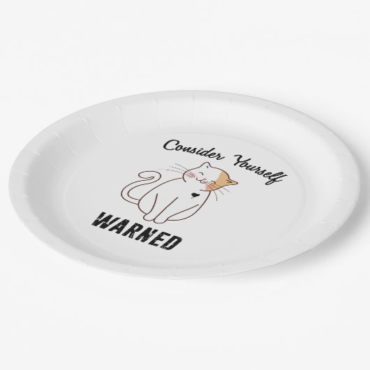 Nehmen wir Ihre selbst gewarnte böse Katze Pappteller (Schrägansicht)