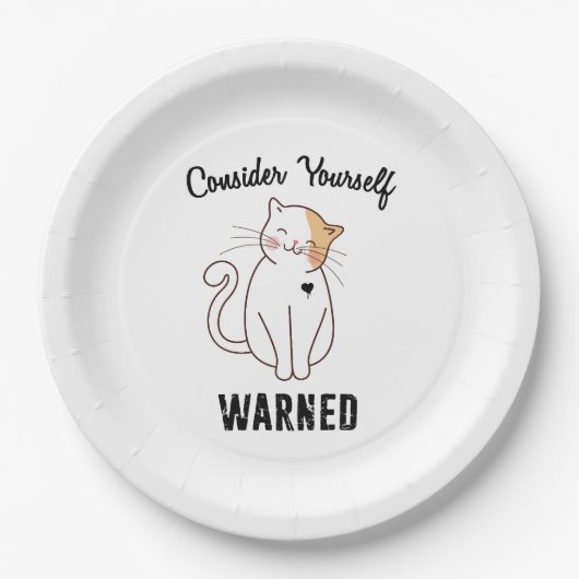 Nehmen wir Ihre selbst gewarnte böse Katze Pappteller (Vorderseite)