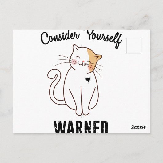 Nehmen wir Ihre selbst gewarnte böse Katze Postkarte (Rückseite)