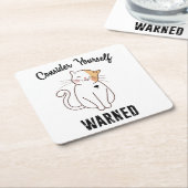 Nehmen wir Ihre selbst gewarnte böse Katze Rechteckiger Pappuntersetzer (angewinkelt)