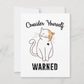 Nehmen wir Ihre selbst gewarnte böse Katze RSVP Karte (Rückseite)