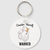 Nehmen wir Ihre selbst gewarnte böse Katze Schlüsselanhänger (Vorderseite)