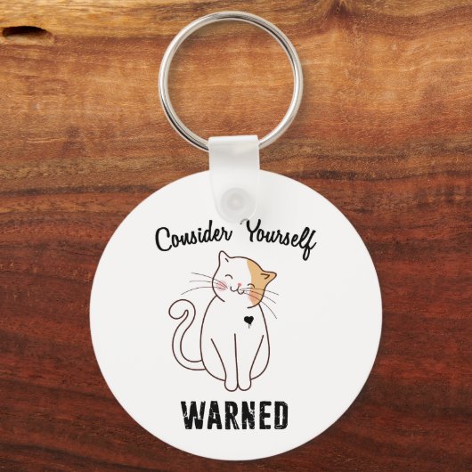 Nehmen wir Ihre selbst gewarnte böse Katze Schlüsselanhänger (Rückseite)