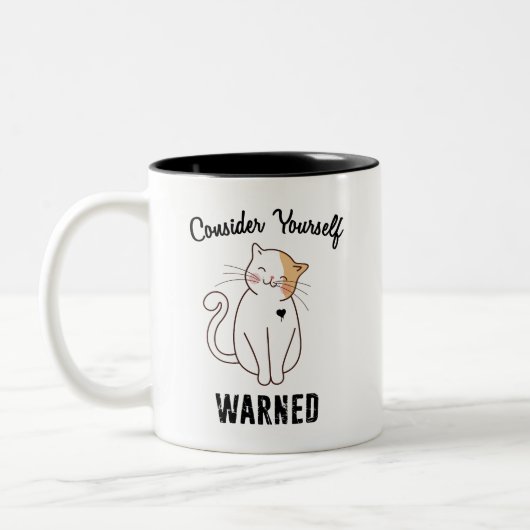 Nehmen wir Ihre selbst gewarnte böse Katze Zweifarbige Tasse (Links)