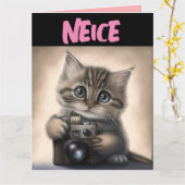 NEICE NIEDLICHE KATZGEBIRTHDAKARTEN KARTE (Gelbe Blume)