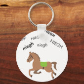 Neigh Horse Niedlich Emoji Schlüsselanhänger (Vorderseite)