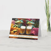 Neighbor Happy Birthday Beer Drinking Frogs Funny Karte (Vorderseite)