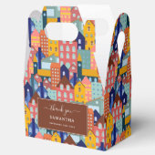 Neighborhood Block City Houses Pattern Geschenkschachtel (Geöffnet)