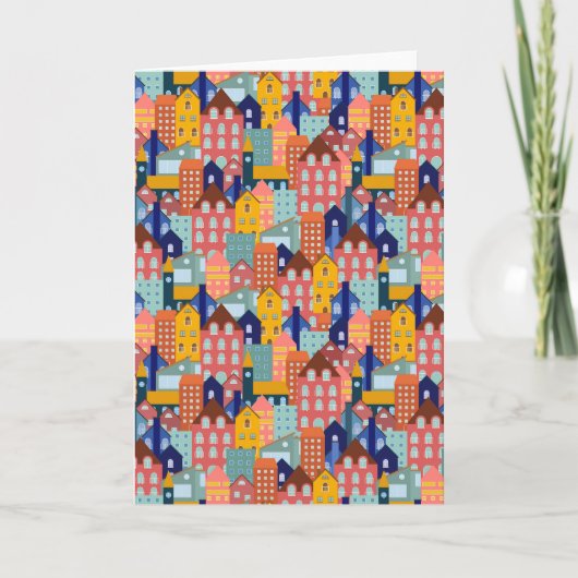 Neighborhood Block City Houses Pattern Karte (Vorderseite)