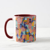 Neighborhood Block City Houses Pattern Tasse (Links)