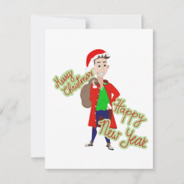 Neighborhood Santa Claus Ferienwohnungskarte Feiertagskarte