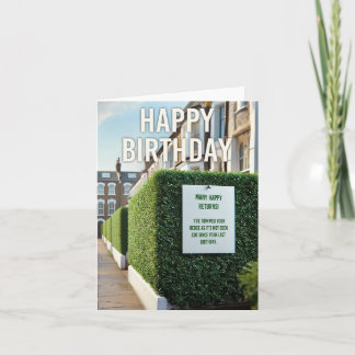 Neighborly Hedge Trimmer Birthday Card Karte