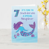 Neighbour 7. Geburtstag Funkelnd Look Meerjungfrau Karte (Gelbe Blume)