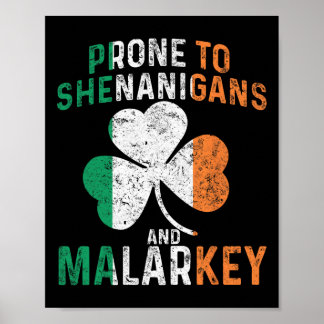 Neigt zu Schabernack und Unsinn Lustiger St. Patri Poster