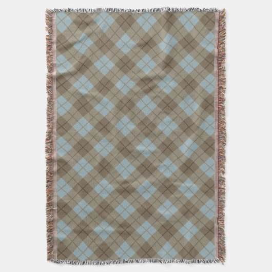 Neigung kariert im Blau und in Brown Decke (Vorderseite Vertikal)