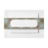 Neigung kariert im Blau und in Brown Einladungsbanderole (Vorderseite Beispiel)