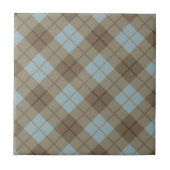 Neigung kariert im Blau und in Brown Fliese (Vorderseite)