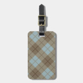 Neigung kariert im Blau und in Brown Gepäckanhänger (Vorderseite vertikal)