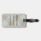 Neigung kariert im Blau und in Brown Gepäckanhänger (Rückseite horizontal)