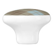 Neigung kariert im Blau und in Brown Keramikknauf (Seitenansicht)