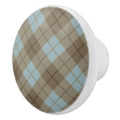 Neigung kariert im Blau und in Brown Keramikknauf (Rechts)